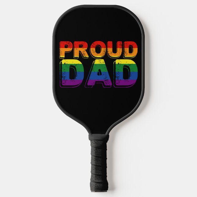 Proud Vater LGBT Parent Gay Pride Vater Pickleball Schläger (Vorderseite)