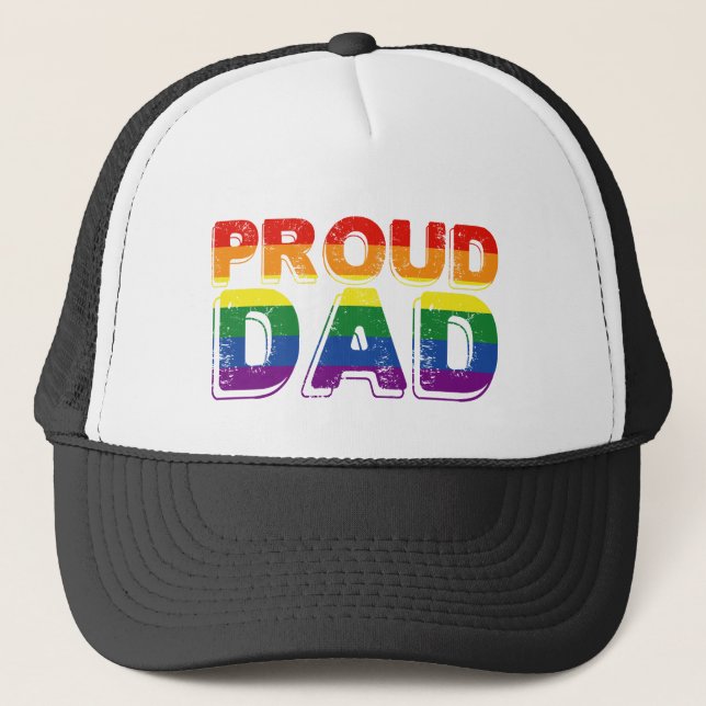 Proud Vater LGBT Parent Gay Pride Vater Truckerkappe (Vorderseite)