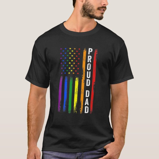Proud Vater LGBT Pride Funny Gay T-Shirt (Vorderseite)