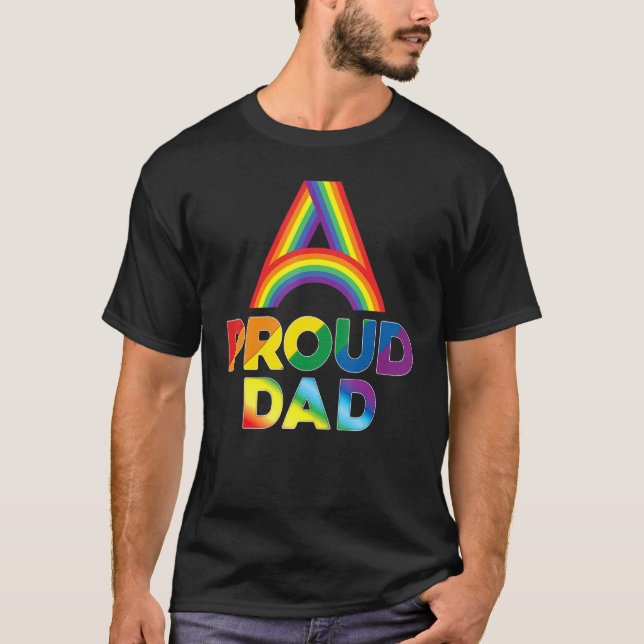 Proud Vater Lgbt Pride Gay Lesbian Regenbogen farb T-Shirt (Vorderseite)
