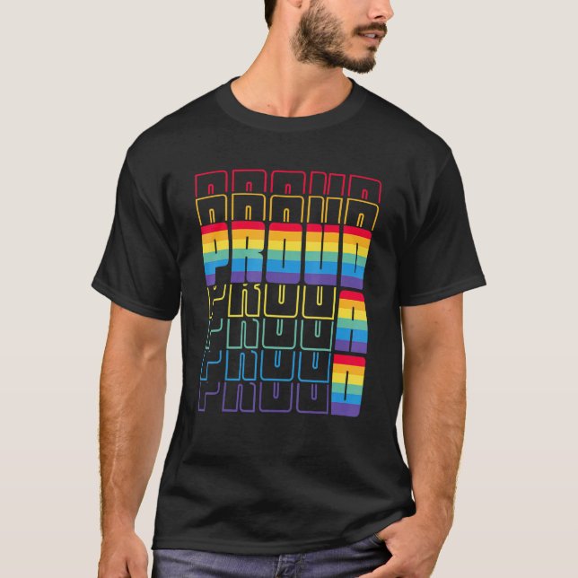 Proud Vater Lgbtq Gay Flag Pride Month Vaterpartei T-Shirt (Vorderseite)
