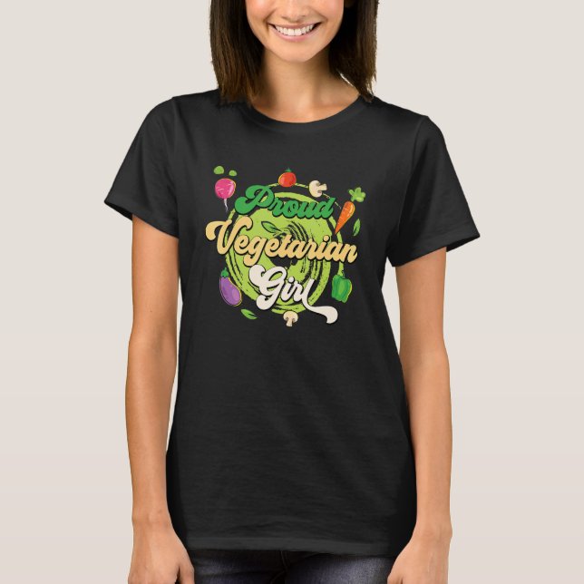 Proud Vegetarian Girl World Vegetarian Day Vegan L T-Shirt (Vorderseite)