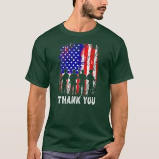 Proud Veteran American Flag Danke an Veterans T-Shirt