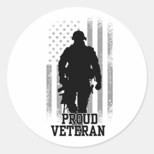 Proud Veteran Runder Aufkleber