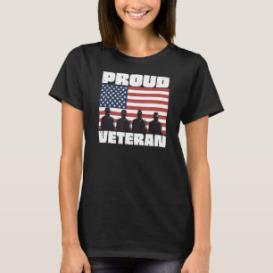 PROUD VETERAN USA American Flag America Service Ho T-Shirt