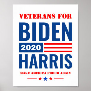 Proud Veterans für die Kampagne Biden Harris 2020 Poster