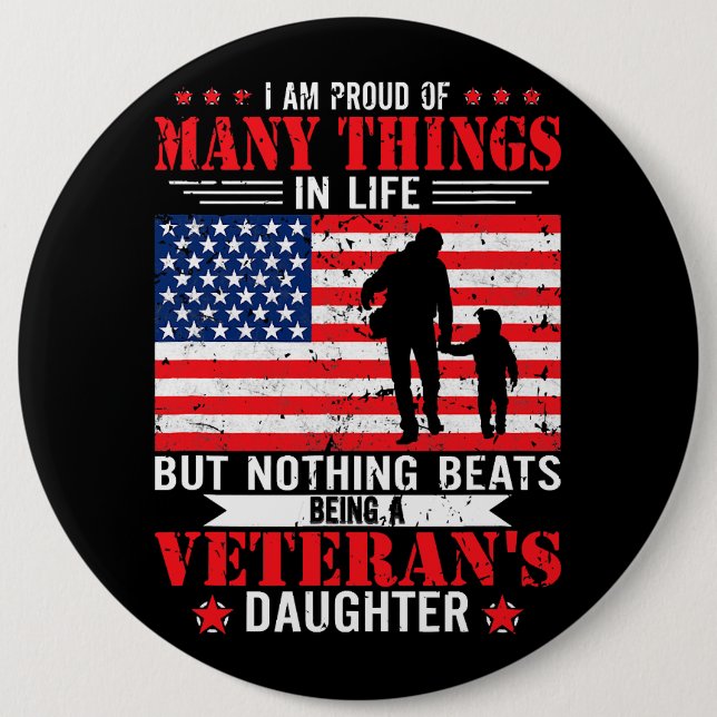 Proud Veterans Tochter 20 Button (Vorderseite)