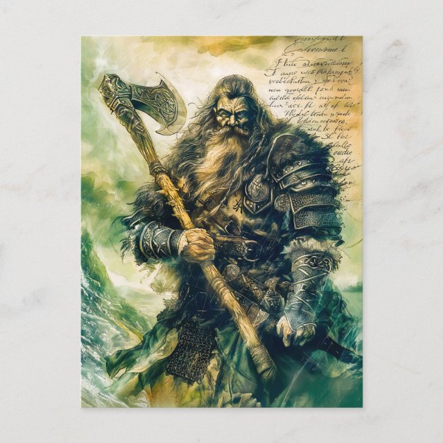 Proud Viking Warrior in der Rüstung Feiertagspostkarte (Vorderseite)