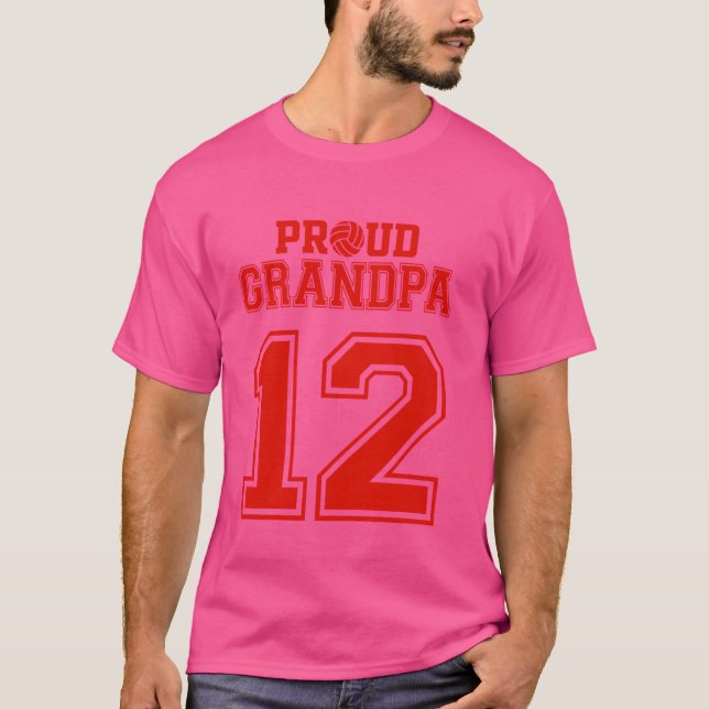 Proud Volleyball Opa Nummer 12 R T-Shirt (Vorderseite)