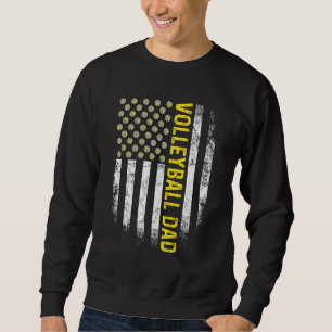 Proud Volleyball Vater Retro USA Flag Sports Best Sweatshirt