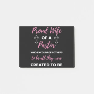 Proud Wife Of A Pastor Who Ermutigungen Post-it Klebezettel