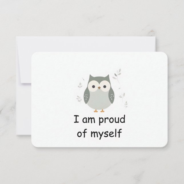 Proud Wise Woodland Animal Affirmation Card Einladung (Vorderseite)