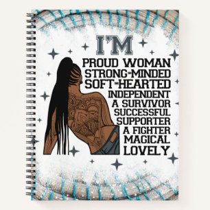 Proud Woman Black Queen Melanin Sista Shopp Notizbuch