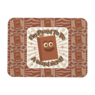 Proud Word Nerd Muster Slogan Spaß Kunst Magnet