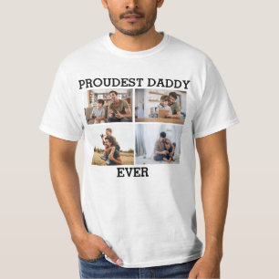 Proudest Papa je Vater Foto Collage Bild T-Shirt