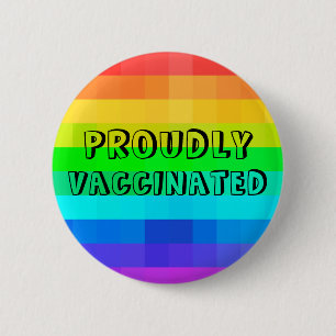 Proudi geimpft - Rainbow Covid Impfung Button