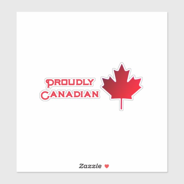 Proudly Canadian Contour Kiss-cut vinyl Sticker (Blatt)