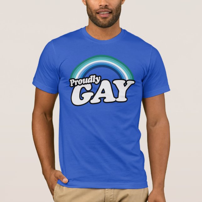 Proudly Gay T - Shirt (Vorderseite)