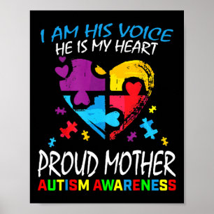Pround Autismus Mama Herz Mutter Puzzle Piece Auti Poster