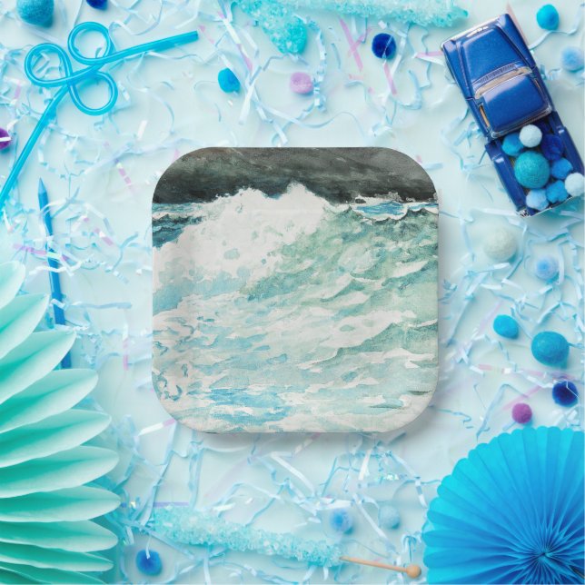 Prouts Neck, Kunstmalerei von Winslow Homer, Pappteller (Party)