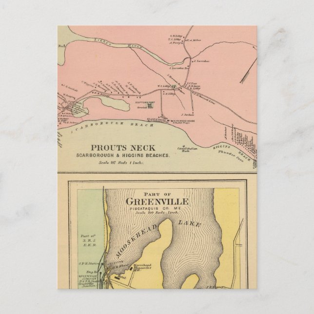 Prouts Neck Scarborough, Higgins Strände Postkarte (Vorderseite)