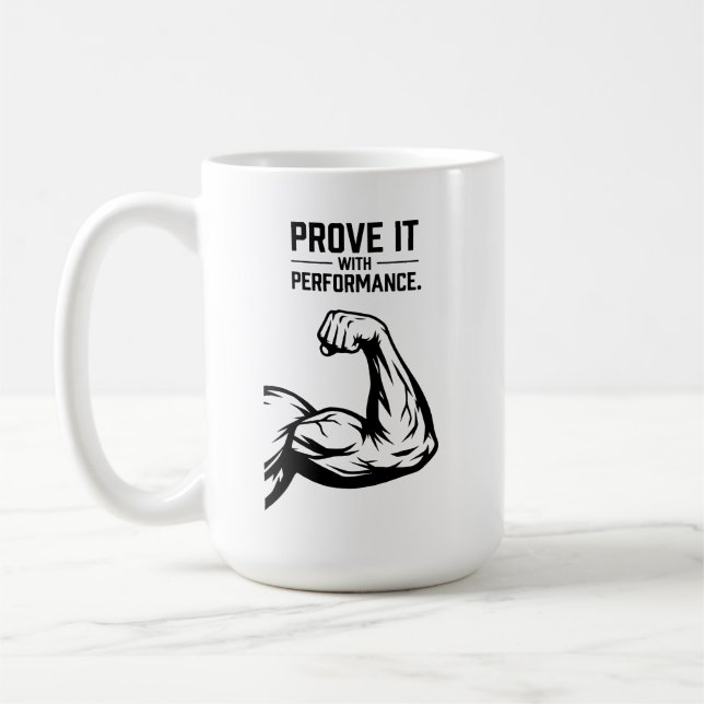 Prove It Minimalist Typography T-Shirt - Bold Acco Kaffeetasse (Links)