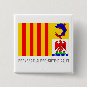 Provence-Alpes-Côte-d'Azur Flagge mit Namen Button