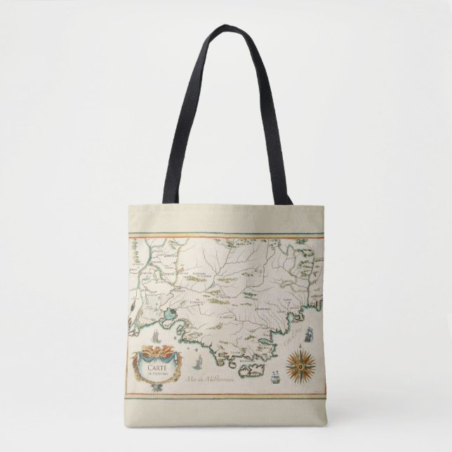 Provence Carte Tote Bag All-Over-Print (Vorderseite)