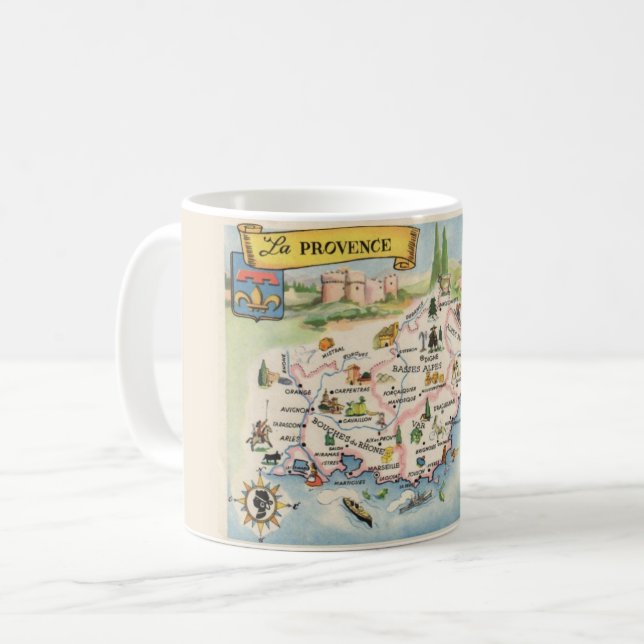 Provence France Karte Tasse (Vorderseite Links)