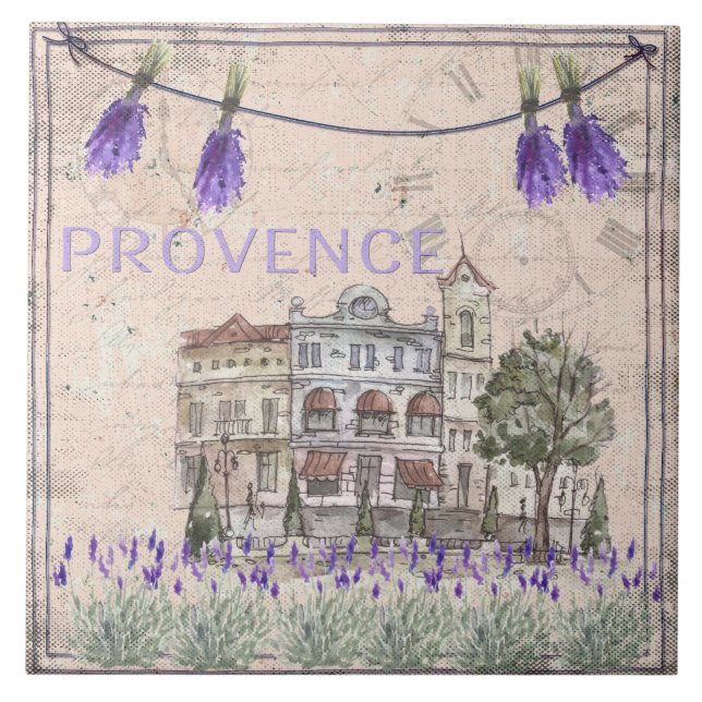 Provence France Lavender Blume Sommer Liebe Fliese (Vorderseite)