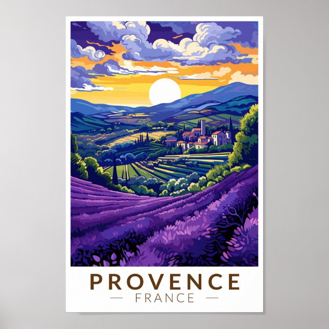 Provence France Lavender Travel Art Vintag Poster (Vorne)