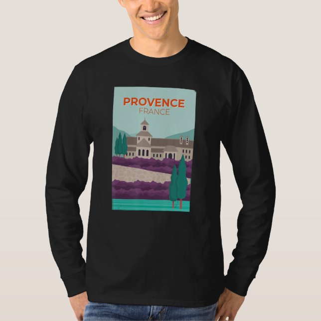 Provence France Picture Illustration Lavender T-Shirt (Vorderseite)