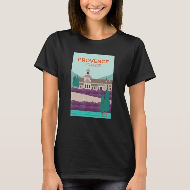 Provence France Picture Illustration Lavender T-Shirt (Vorderseite)