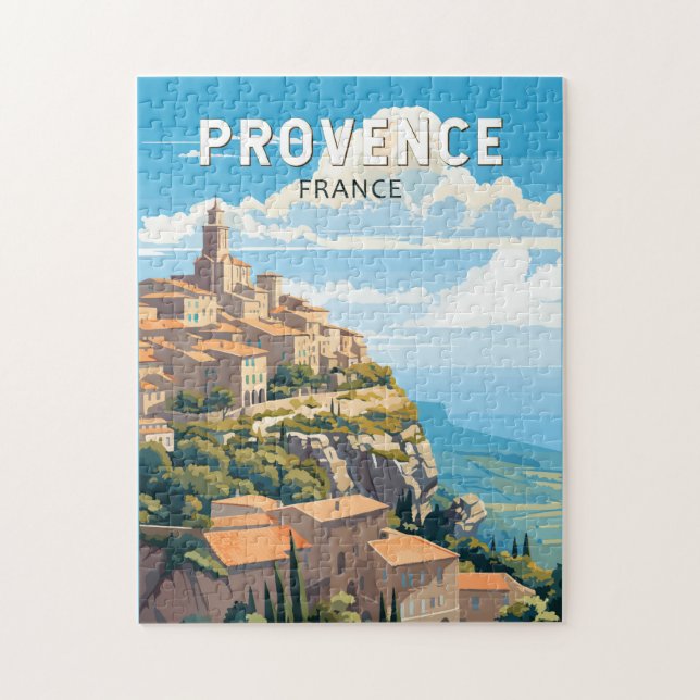Provence France Travel Art Vintag Puzzle (Vertikal)