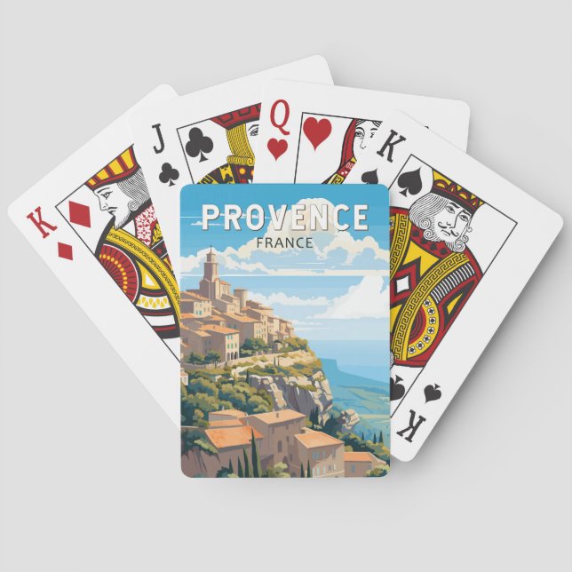 Provence France Travel Art Vintag Spielkarten (Rückseite)