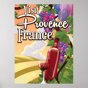 Provence France Vineyeard Reiseplakat Poster