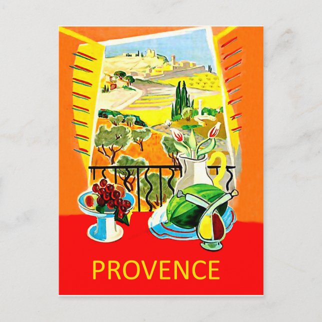 Provence, Frankreich, Ausblick aus dem Fenster, Vi Postkarte (Vorderseite)