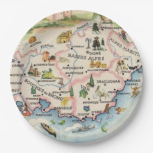 Provence Frankreich Karte Pappteller