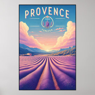 Provence Frankreich - Lavender Fields Vintage Trav Poster