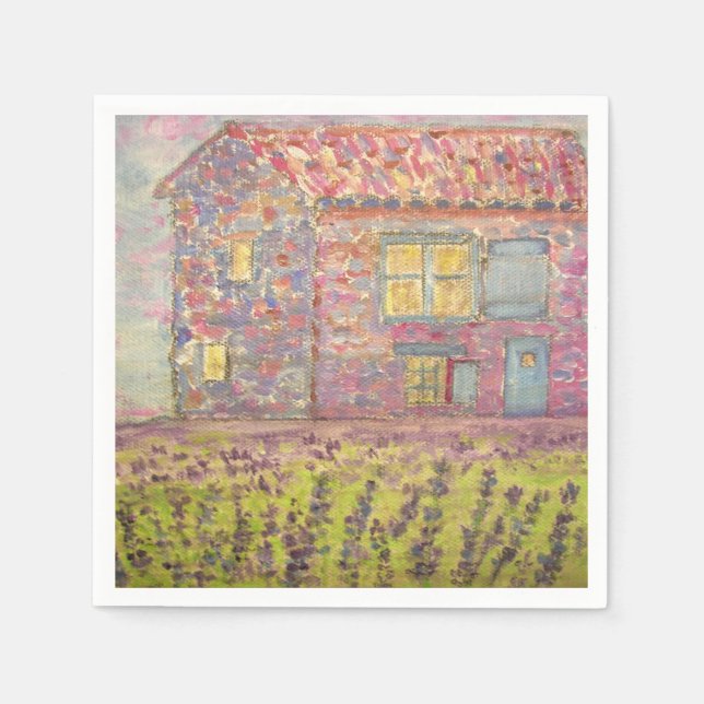 Provence House und Lavender Fields Serviette (Vorderseite)