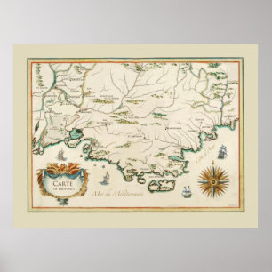Provence-Karten-Plakat Poster