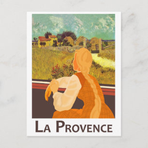 Provence Landschaft durch den Fensterzug Postkarte