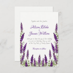 Provence lavander violet Hochzeit Einladung