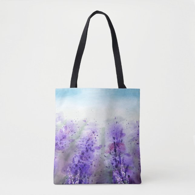 Provence Lavendel: Vintages Wasserfarbfeld (Vorderseite)