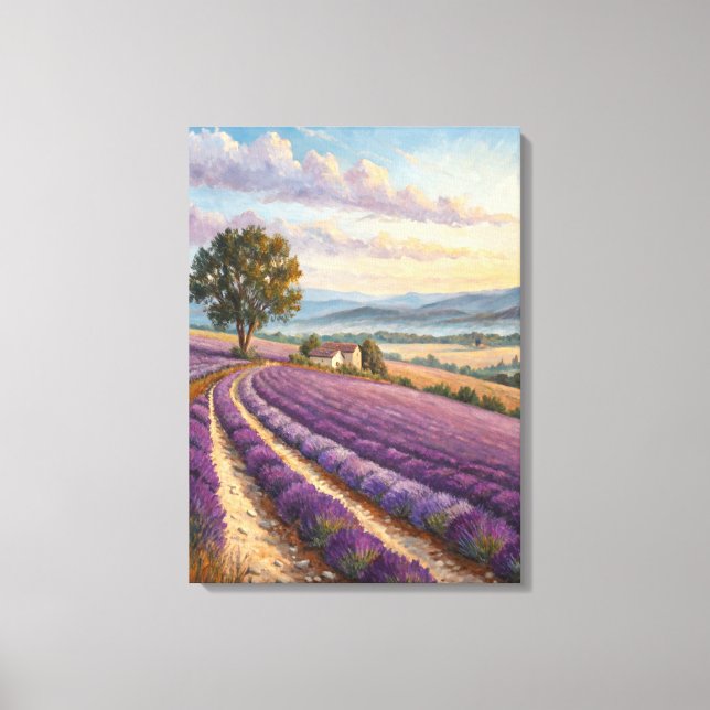  Provence Lavender Field Print. Leinwanddruck (Vorderseite)