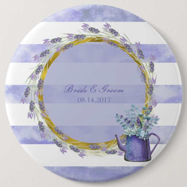Provence Lavender Lila Blume Blumenzehen Button (Vorderseite)