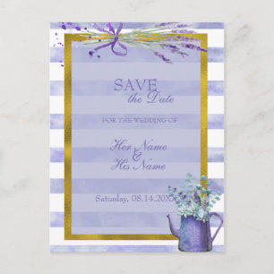 Provence Lavender Lila Blume Save the Date Ankündigungspostkarte