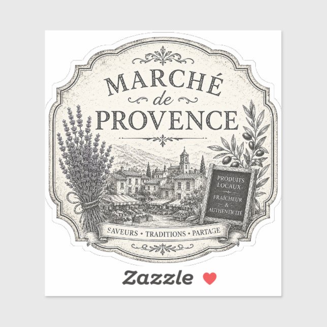 Provence-Markt Vinyl-Aufkleber Aufkleber (Blatt)
