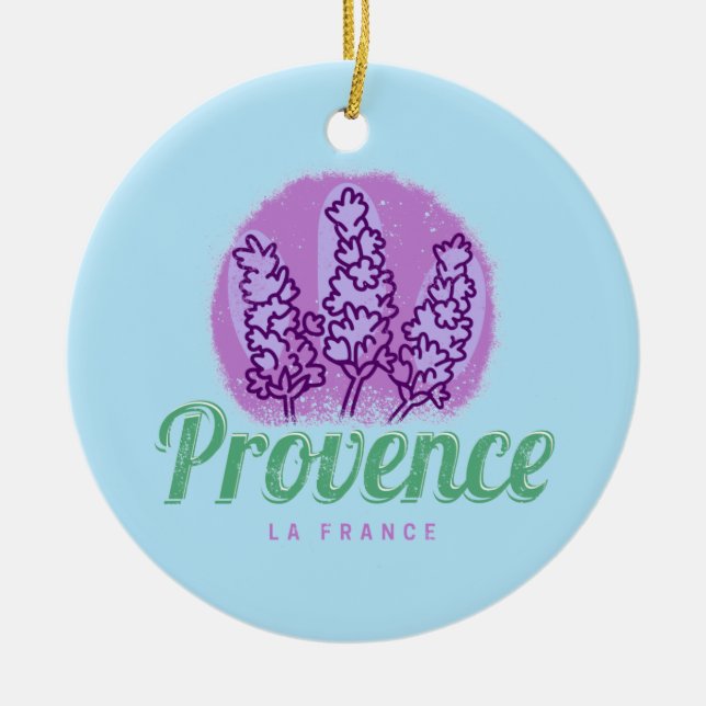 Provence Retro Lavender Französische Riviera Frank Keramik Ornament (Vorne)