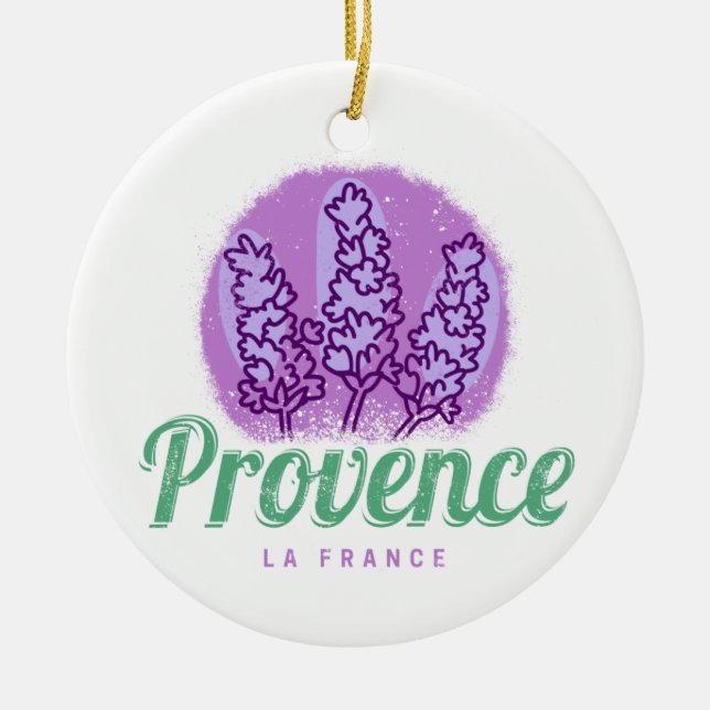 Provence Retro Lavender Französische Riviera Frank Keramik Ornament (Vorne)